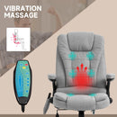 Light Grey Ergonomic Massage Office Chair with Heated Back Support