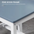 White Pine Wood Cross Back Dining Chairs Set of 2