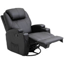 Black Swivel Recliner Armchair with Massage and Drink Holders