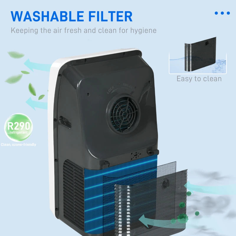 12,000 BTU White Portable Air Conditioner - 3 Modes