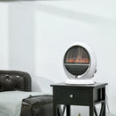 White Electric Fireplace Heater with Realistic Flame Effect