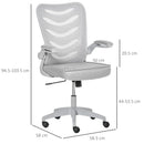 Grey Mesh Office Chair with Lumbar Support & Adjustable Height