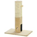Beige Jute Cat Scratching Post with Hanging Toy