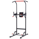 Black Power Tower with Dip Stand and Pull Up Bar - Home Gym Equipment