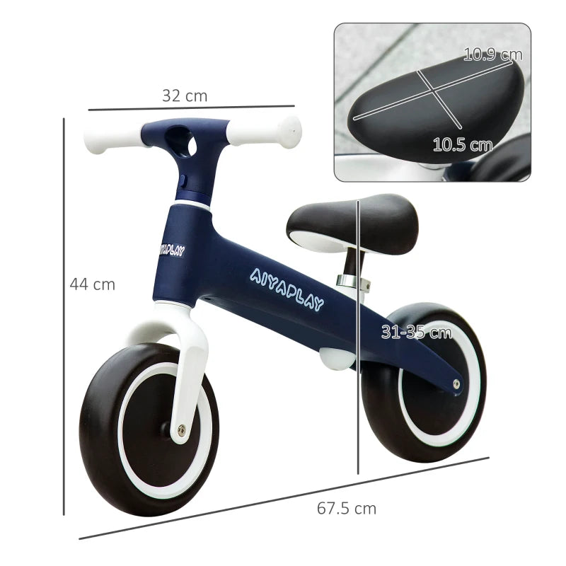 Blue Baby Balance Bike with Adjustable Seat - Ages 1.5-3