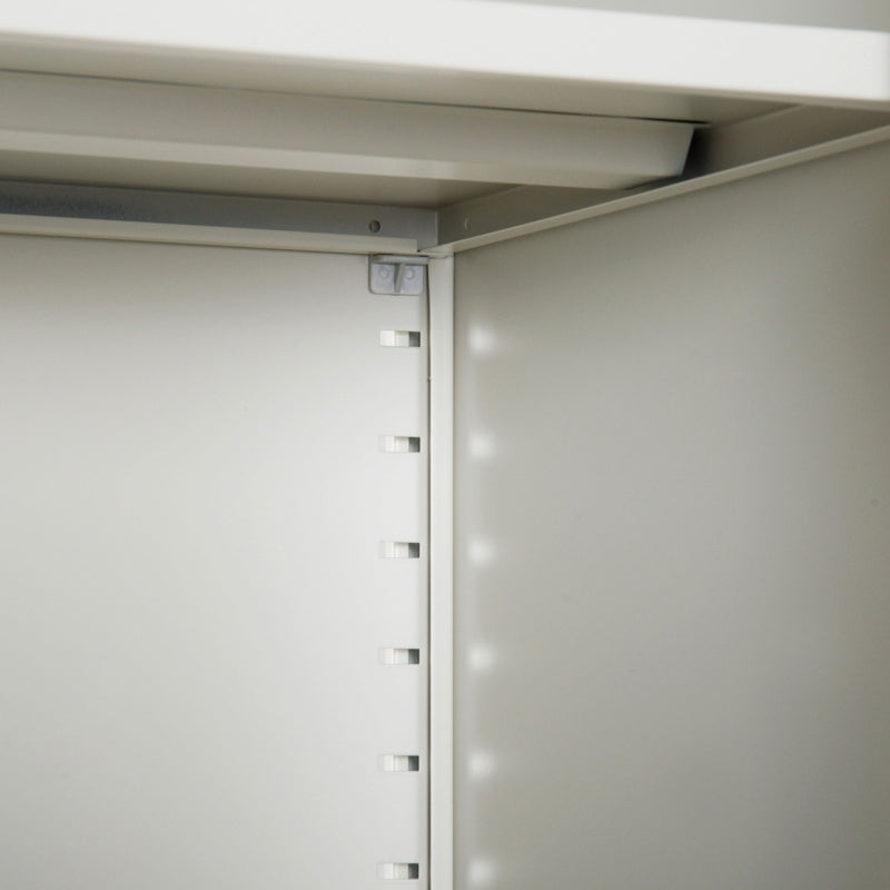 Steel Filing Cabinet with 2 Doors & 5 Compartments - Cream White