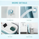 Blue Folding Baby Bath Tub for Toddlers Kids with Non-Slip Pads - Portable & Top Cover - 1-12 Years