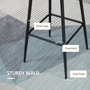 Brown Retro Bar Stools Set of 2 with Backrest and Footrest