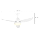 White Reversible Ceiling Fan with Light and Remote Control