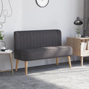 Dark Grey 2 Seater Linen Sofa with Wood Legs