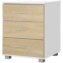 Oak 3-Drawer Modern Bedside Table
