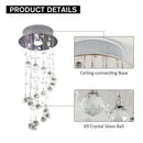 Spiral Rain Drop Crystal Chandelier Pendant Light - Silver