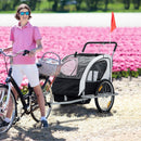 2-Seater Baby Bike Trailer with Pivot Wheel Hitch - Black & White