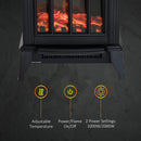 Black Electric Fireplace Heater with LED Flame Effect