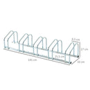 Silver Bike Storage Rack (5 Racks) - Floor/Wall Mount Bicycle Stand