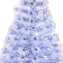 4FT Pre-Lit White Blue Fibre Optic Christmas Tree with LED Lights