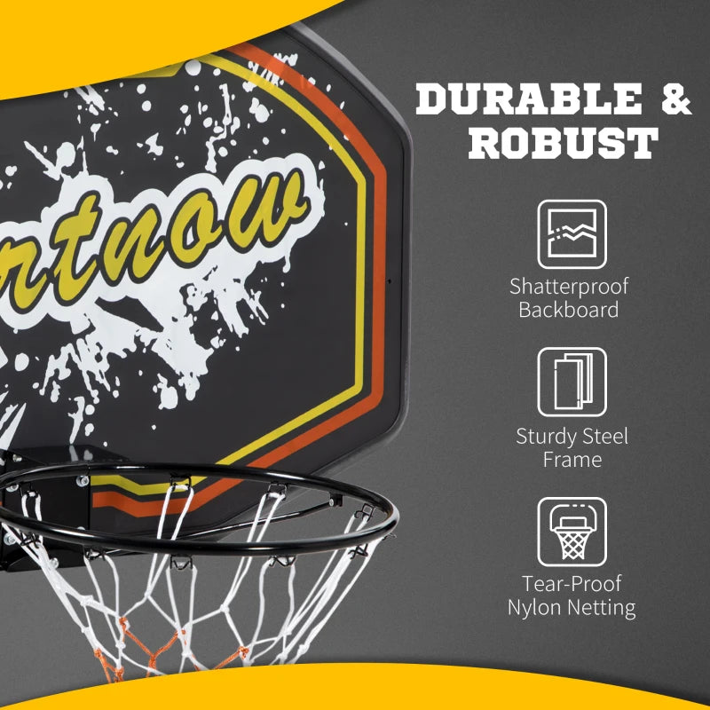 Red & Yellow Wall Mounted Mini Basketball Hoop Set for Teens & Adults