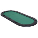 Black 10-Seater Folding Poker Table with Drink Holders