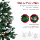 5ft Realistic Green and White Snow Artificial Christmas Tree with Pine Cones