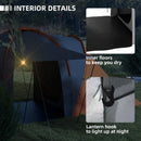Orange 2-Bedroom Camping Tunnel Tent, 2000mm Waterproof, Portable for 4-6 People