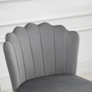 Grey Velvet Accent Chair with Gold Metal Legs - Modern Vanity Chair for Living Room, Bedroom, Home Office
