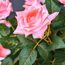Set of 2 Pink Rose Artificial Plants in Pot, Indoor Outdoor Decor, 90cm