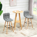 Grey Button-Tufted Counter Height Bar Stool Set of 2