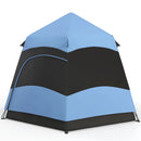 Hexagon Double Layer Camping Tent, 4-Person, Blue/Black
