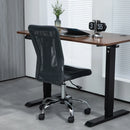 Dark Grey Mesh Office Chair with Adjustable Height and Swivel Wheels