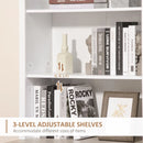 White Tall Kitchen Cupboard with 3 Open Shelves and Double Door Cabinet