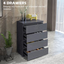 Modern Dark Grey 4-Drawer Chest of Drawers for Bedroom Storage