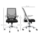 Black Mesh Office Chair with Flip-up Armrests and Lumbar Support