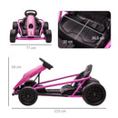 24V Pink Electric Kids Go Kart with 2 Speeds, Ages 8-12