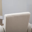 Cream Linen Armchair with Wooden Frame
