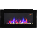 Black LED Electric Fireplace with Remote Control and Timer
