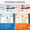 Brown Reversible Ceiling Fan with LED Light & Remote - Modern Indoor Lighting