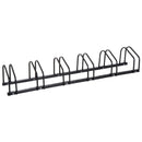 Black Bike Parking Rack for Floor or Wall Mount - 6 Racks, 179L x 33W x 27H