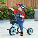 Blue Kids Trike with Adjustable Seat, Basket & Bell - Ages 2-5