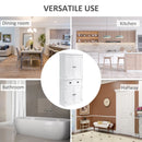 White Colonial Kitchen Storage Cabinet, 184cm Tall, 4-Door Pantry Cupboard