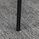 Grey Microfiber Bar Stools Set of 2 - Padded Steel Frame Footrest - Quilted Kitchen Chairs