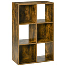 Rustic Industrial Six-Cube Shelving Unit in Charcoal Grey