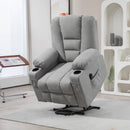 Light Grey Elderly Recliner Chair with Lift Function and Remote Control