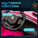 Pink Licensed Electric Ride-On Car with Remote Control, Music, and Horn