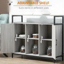 Light Grey Steel Frame Sideboard with 2 Doors and Shelves
