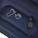 Blue Double Inflatable Mattress with Built-In Pump