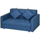 Deep Blue 2 Seater Convertible Sofa Bed with Storage