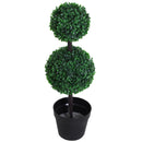 Set of 2 Green Boxwood Ball Topiary Trees - Indoor/Outdoor Decor (67cm)