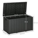 Black Outdoor Garden Storage Box with Wheels - Heavy Duty Water-resistant Container