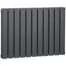 Grey 84 x 60cm Water-Filled Space Heater for Home - Quick Warm-Up Radiator