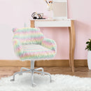 Colourful Fluffy Home Office Chair with Armrests and Swivel Wheels